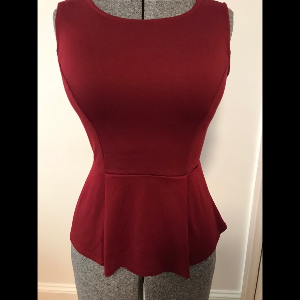 Forever 21 peplum sleeveless blouse